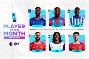 英超2月最佳候选：贝托、马特塔、明特、萨拉赫、斯宾塞、索博