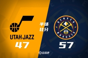 约基奇无敌&19+13+4+3断 科利尔6中0 掘金半场领先爵士10分