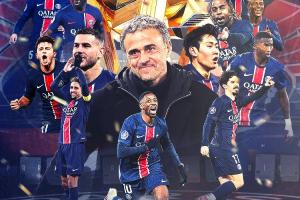 4️⃣不可挡🏆巴黎提前6轮锁定法甲4连冠，联赛13冠法甲历史第1