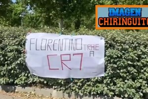 C罗回皇马？球迷在皇训练基地外挂横幅：弗洛伦蒂诺，签下C罗！