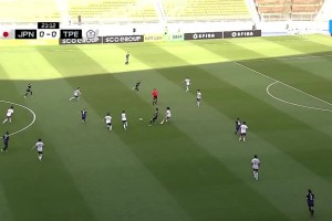 日本精彩团队配合破门，日本女足1-0领先中国台北女足