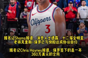 💥扬帆起航！Shams：老将克里斯-保罗回归快船，生涯最后一季！