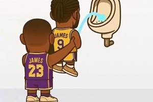 笑死！用尿尿来演绎NBA球星的球风：老詹抱着布朗尼尿🤣