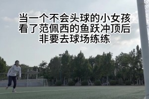 女球迷看了范佩西经典鱼跃龙门后，非要练练😂
