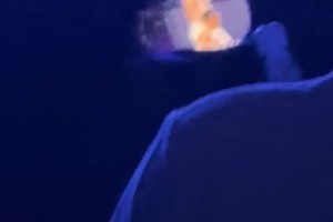 邓紫棋香港演唱会 一哥们被抓拍到现场边听边看中国男篮比赛😅