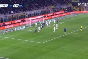 国米2-0博洛尼亚！恰尔汗奥卢开出角球，劳塔罗抢点头球破门