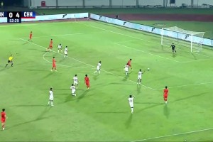 U17国足5-0领先！帅惟浩快速反应前插上演梅开二度